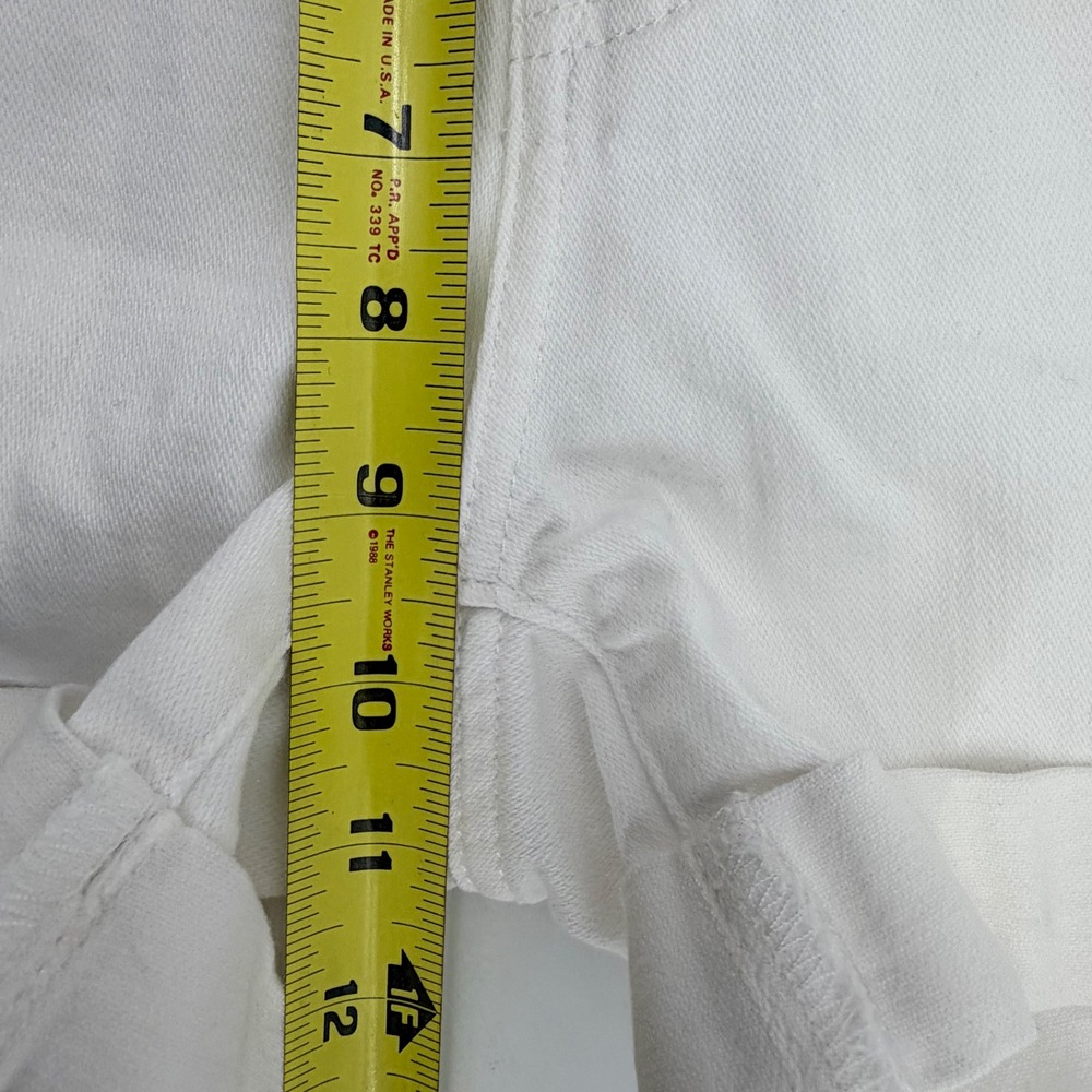 7 For All Mankind Denim Shorts Womens 29 White Mid Roll Cuffed Summer Casual - Picture 8 of 10